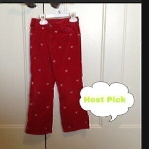 Red pants with white bows girls size 5